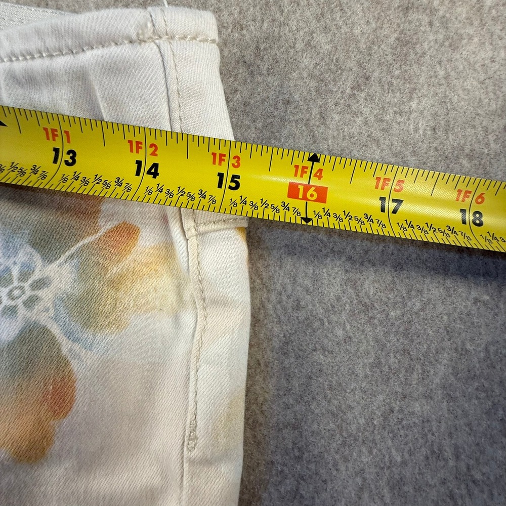 We The Free Free People Penny Flare Jeans Floral Peace Love Cream 28 Retro 70s - Picture 7 of 9